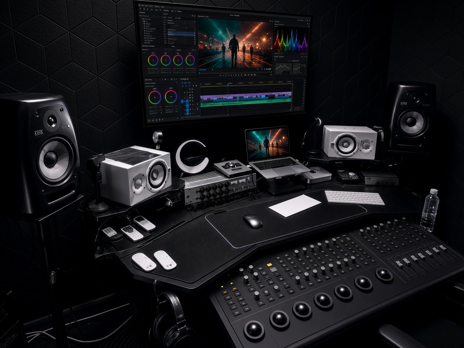 Professional editing and color grading suite